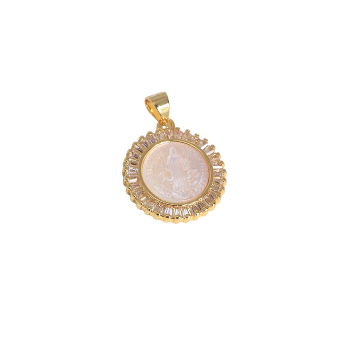 San Benedict Mother of Pearl Protection Necklace
