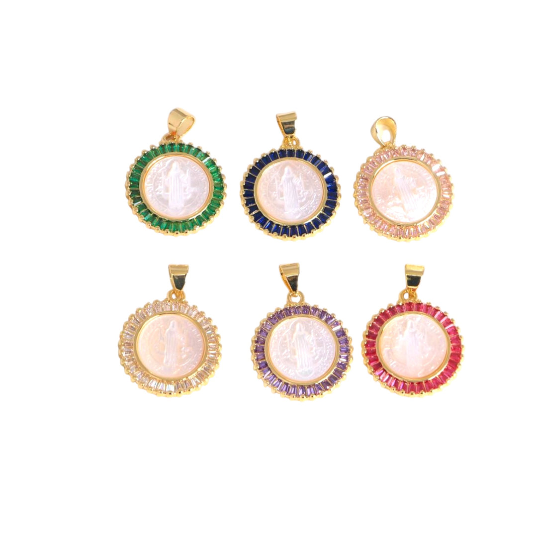 San Benedict Mother of Pearl Protection Necklace