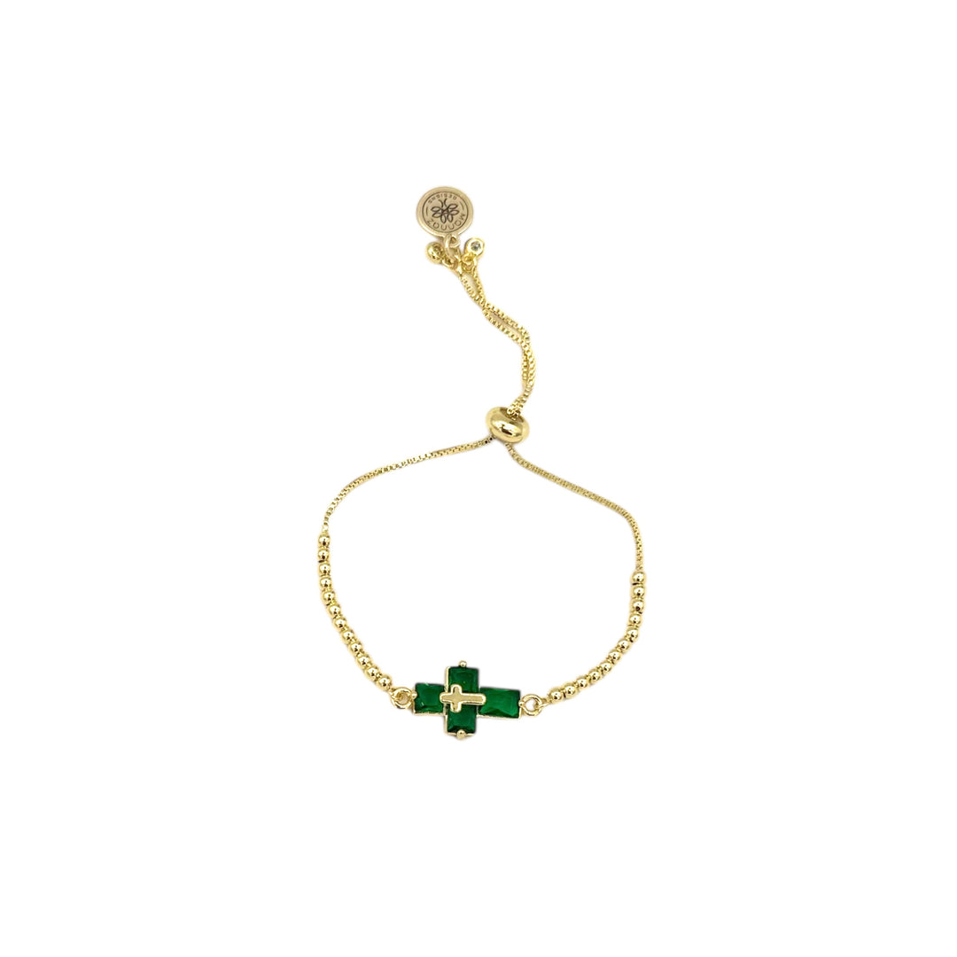 Cross Color Crystal Gold Bracelets