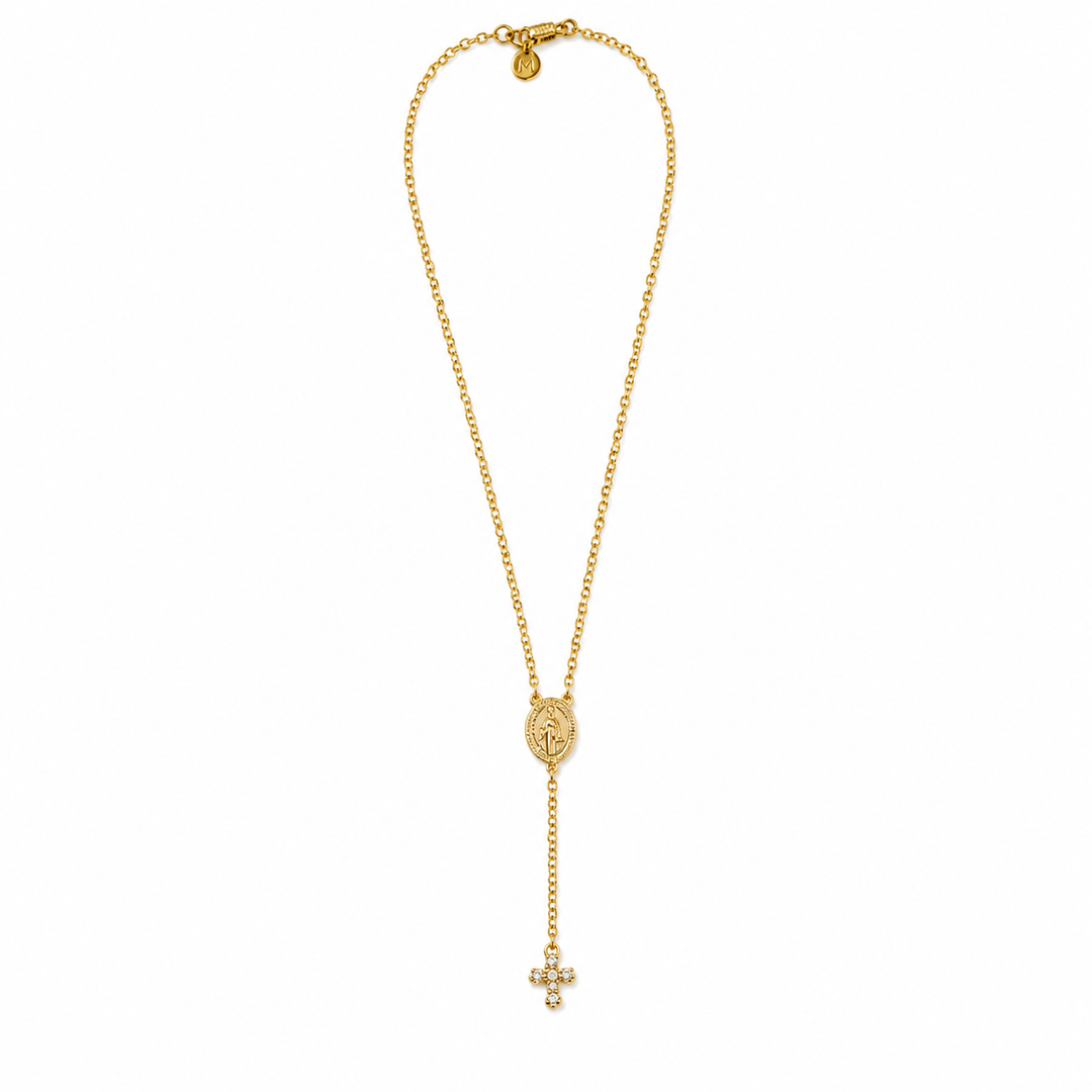 Miraculous Medal Rosary Necklace
