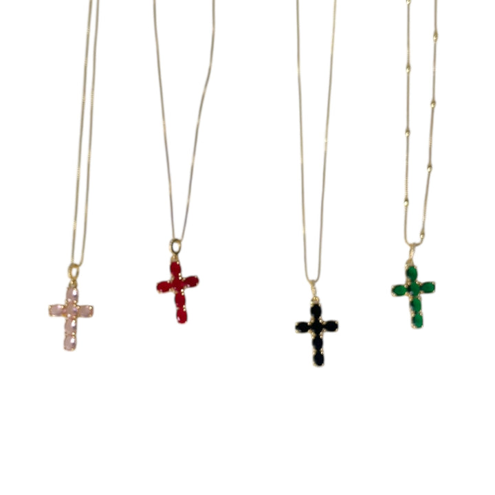 Color Cross Pendant Necklaces