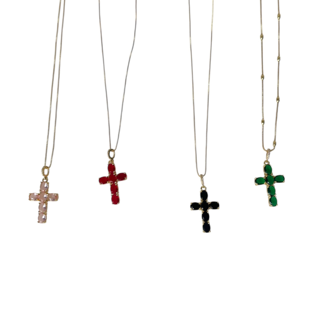 Color Cross Pendant Necklaces