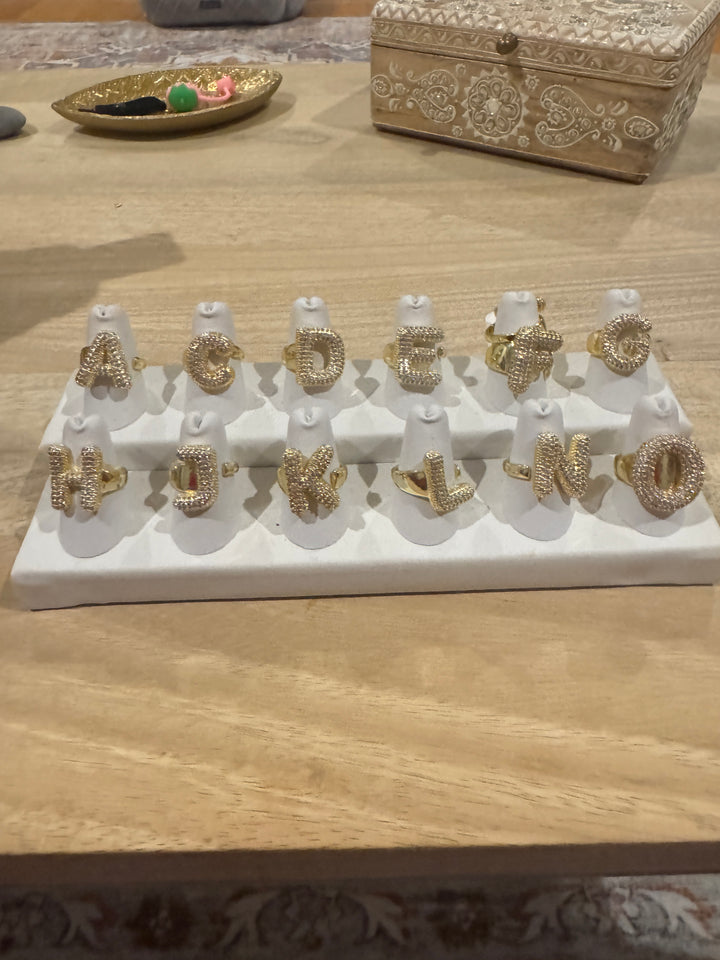 Initial Letter Gold Ring