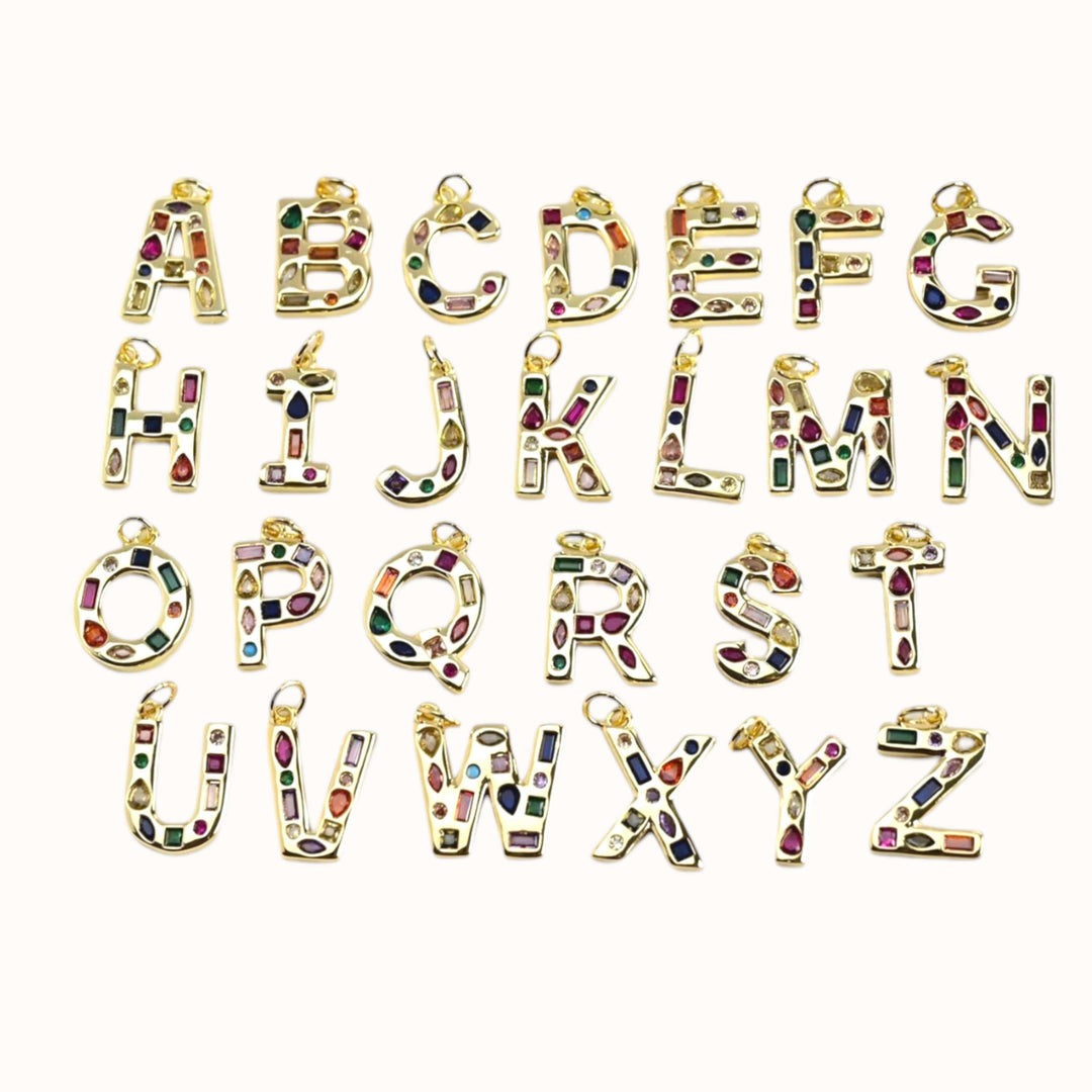Rainbow Initial Necklace
