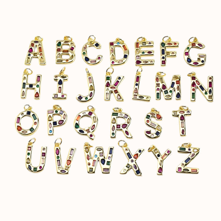 Rainbow Initial Necklace