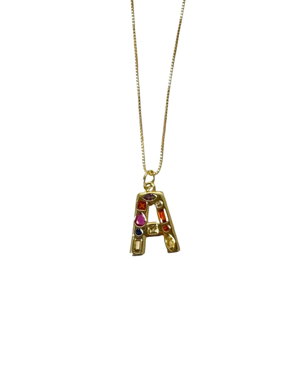 Rainbow Initial Necklace