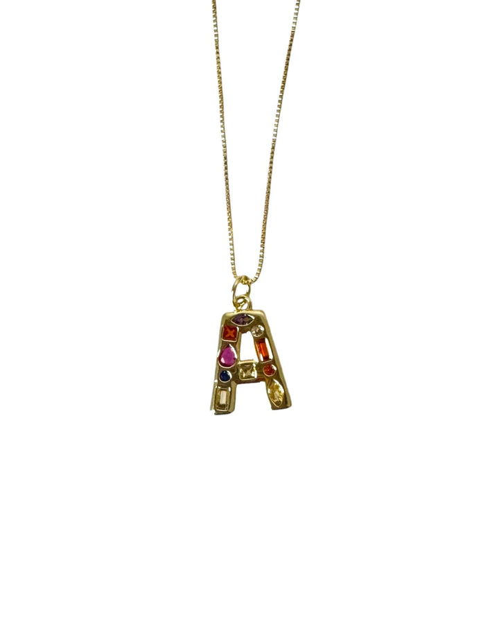 Rainbow Initial Necklace