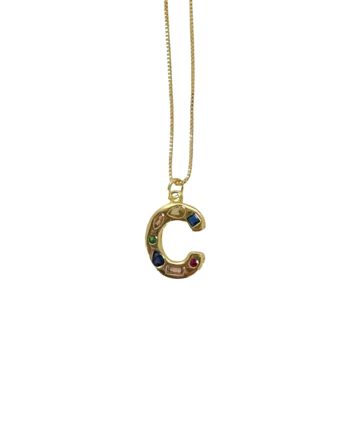 Rainbow Initial Necklace
