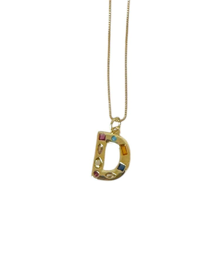 Rainbow Initial Necklace