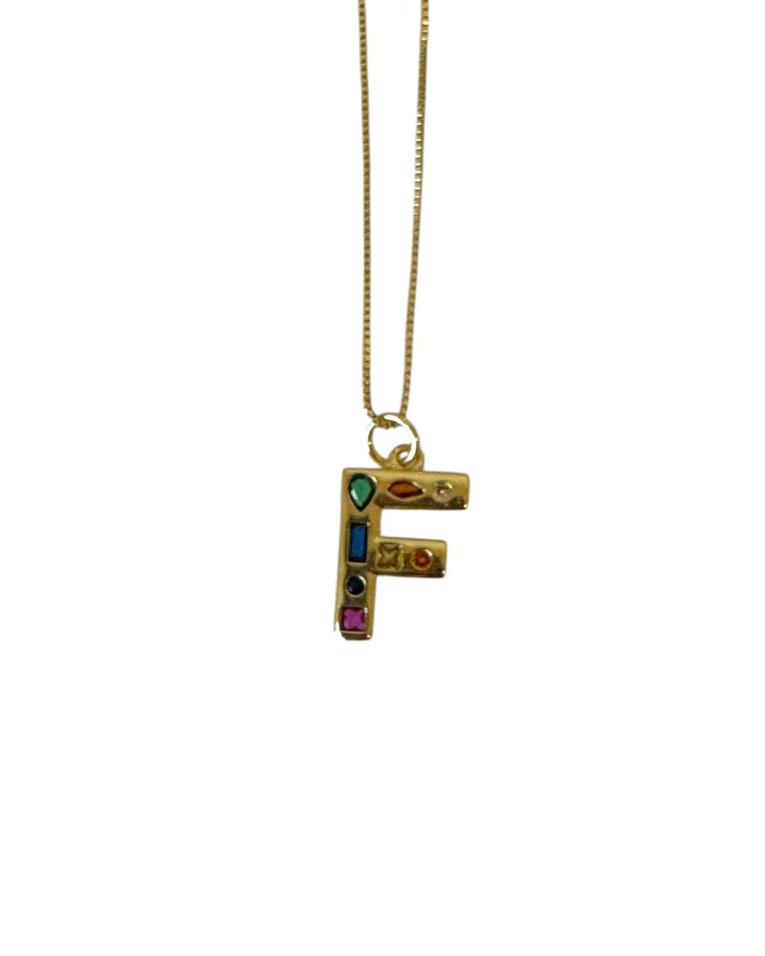 Rainbow Initial Necklace