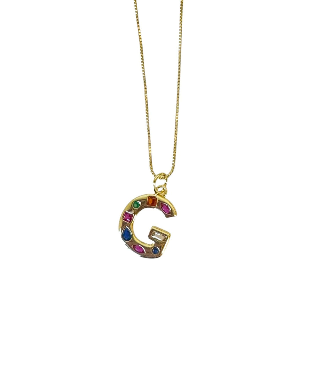 Rainbow Initial Necklace