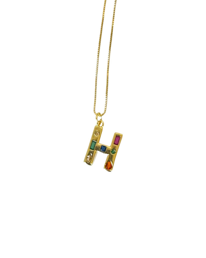 Rainbow Initial Necklace