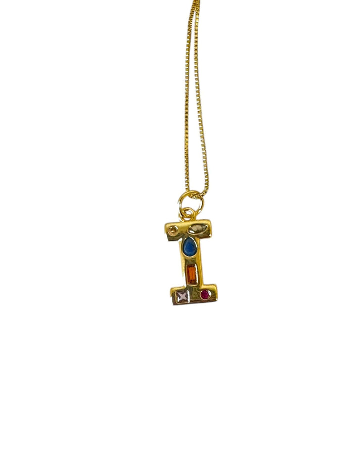 Rainbow Initial Necklace
