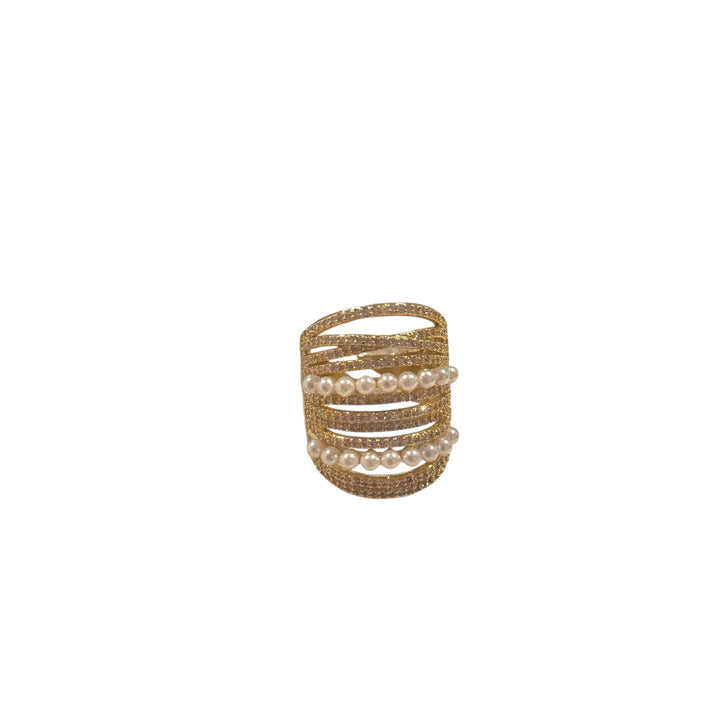 Venus Gold Pearl Statement Ring