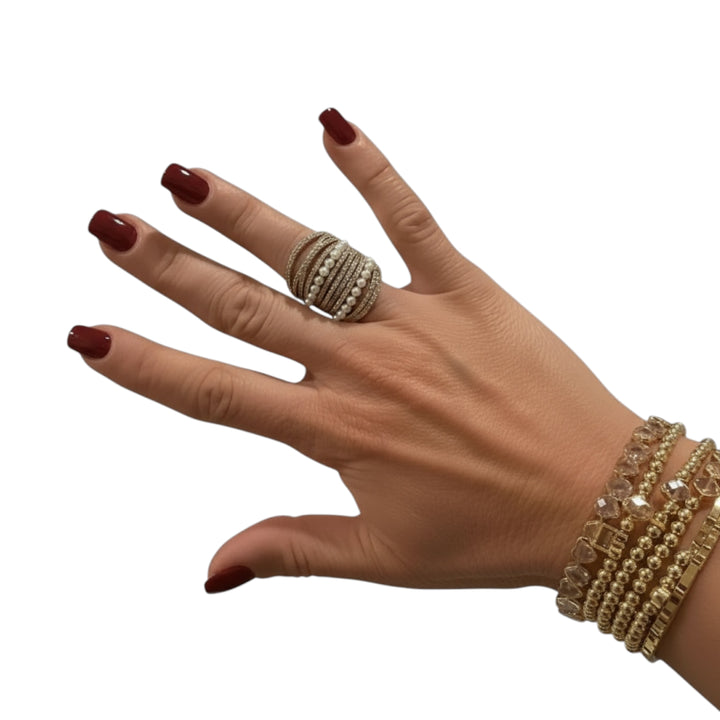 Venus Gold Pearl Statement Ring