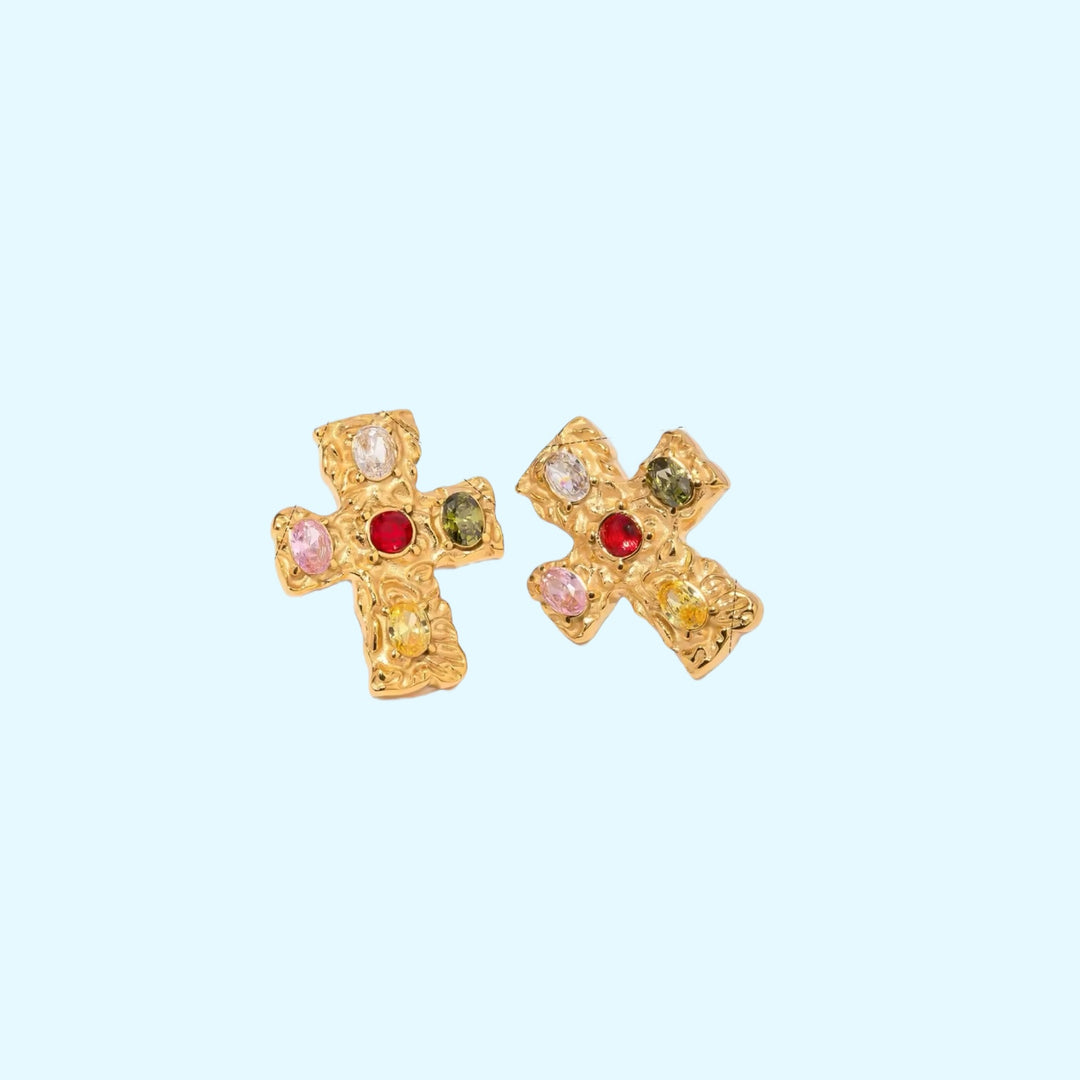 Catalina Cross Baroque Earrings