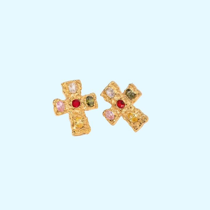 Catalina Cross Baroque Earrings