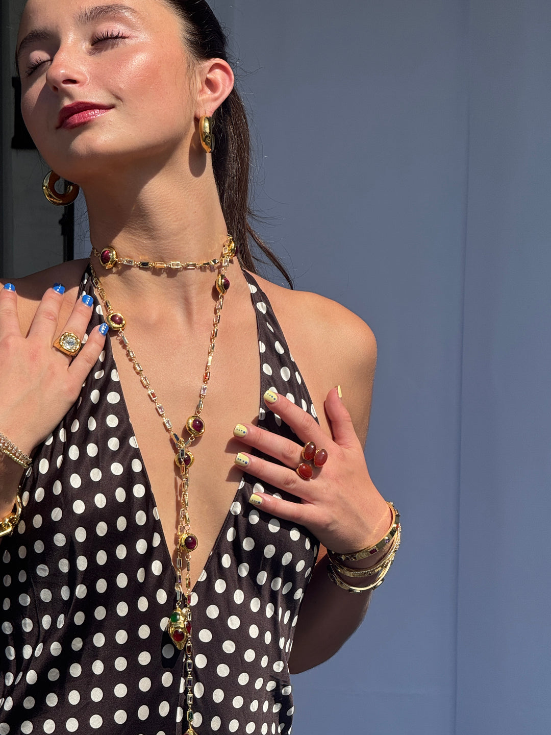 Elizabeth Tiger Eye Lariat Necklace