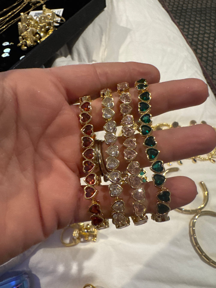 Love Heart Zirconia Tennis Bracelet