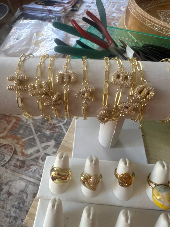 The Trendy Paper Clip Initial Balloon Bracelet