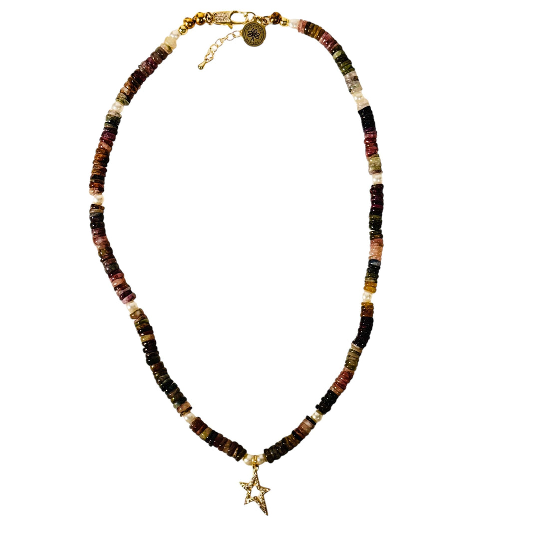 Gemstones, Spring 2024 Default Title Necklaces Mannaz Designs Journey Tourmaline Necklace with Baroque Pearl 