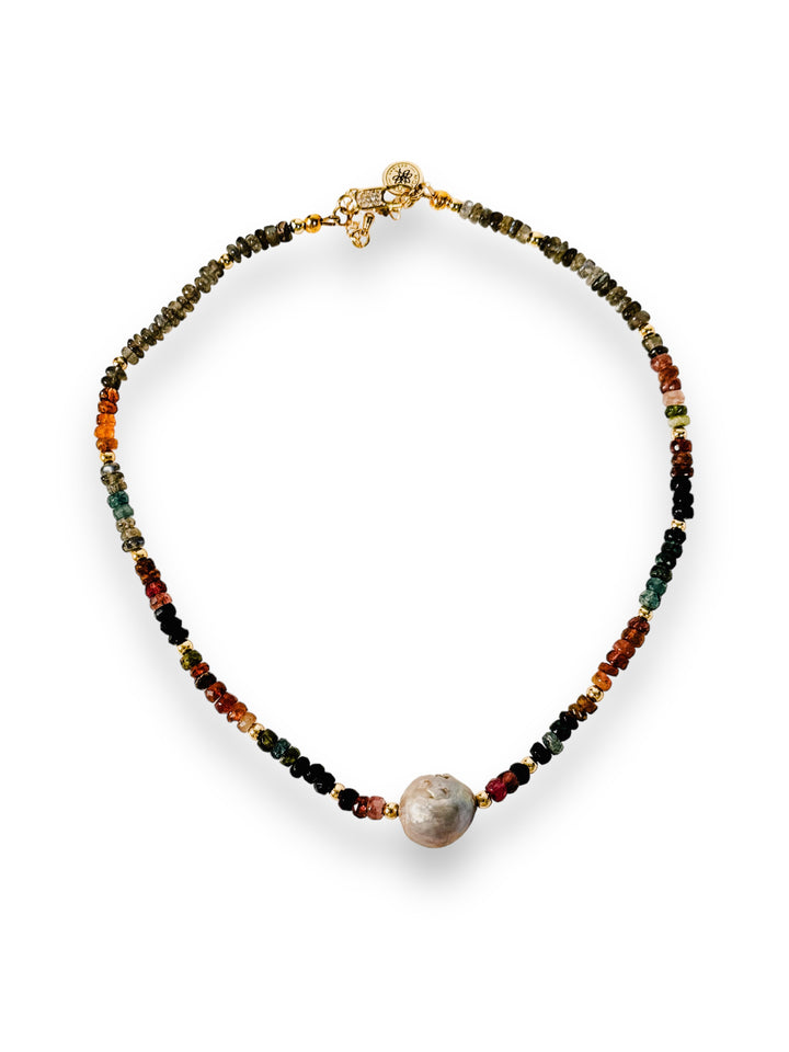 Gemstones, Spring 2024 Default Title Necklaces Mannaz Designs Julia's Journey Tourmaline Necklace with Baroque Pearl 