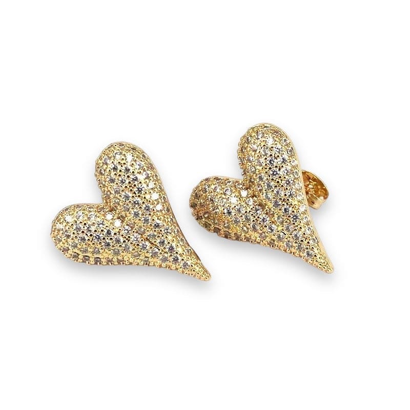 Spring 2024 Default Title Earrings Mannaz Designs Love Heart Gold Earrings 