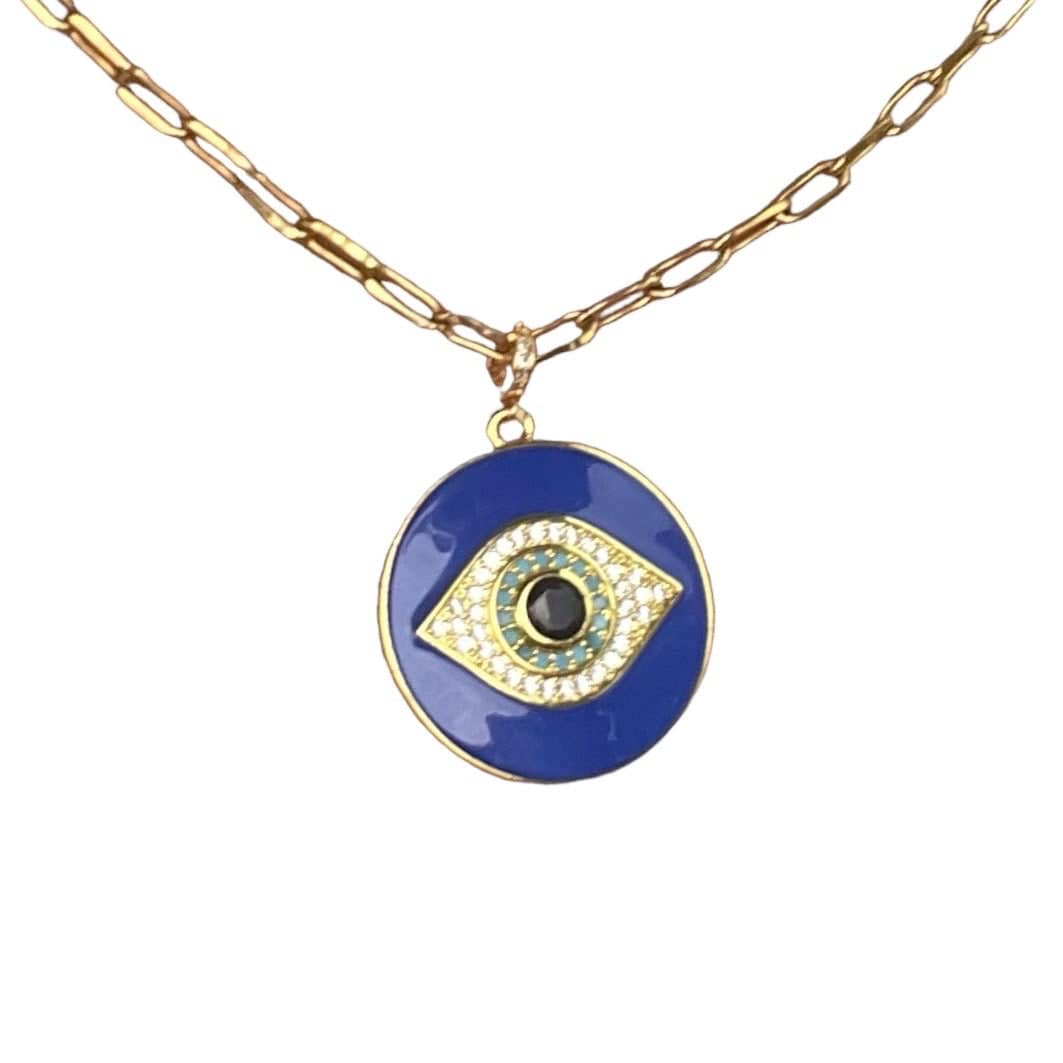 Choker Necklace, Evil Eye, Summer White Necklaces Mannaz Designs Magic Evil Eye Necklace In Colors 