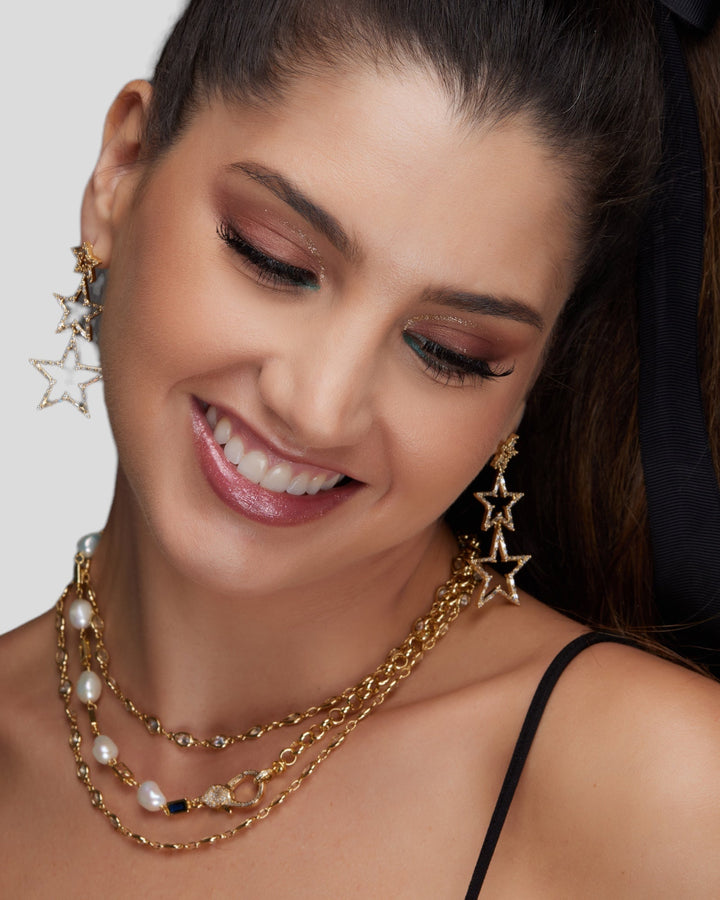  20 Inches Necklaces Mannaz Designs Mia Gold Zirconia Necklace 