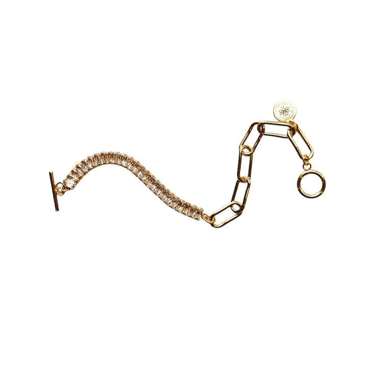  Default Title Bracelets Mannaz Designs Parker Chain and Baguette Gold Bracelet 