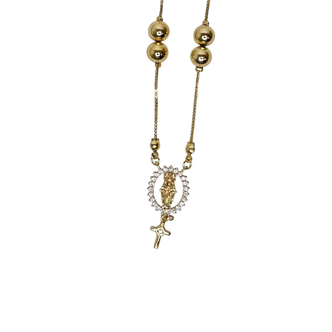 Virgencita Gold Rosary Necklace