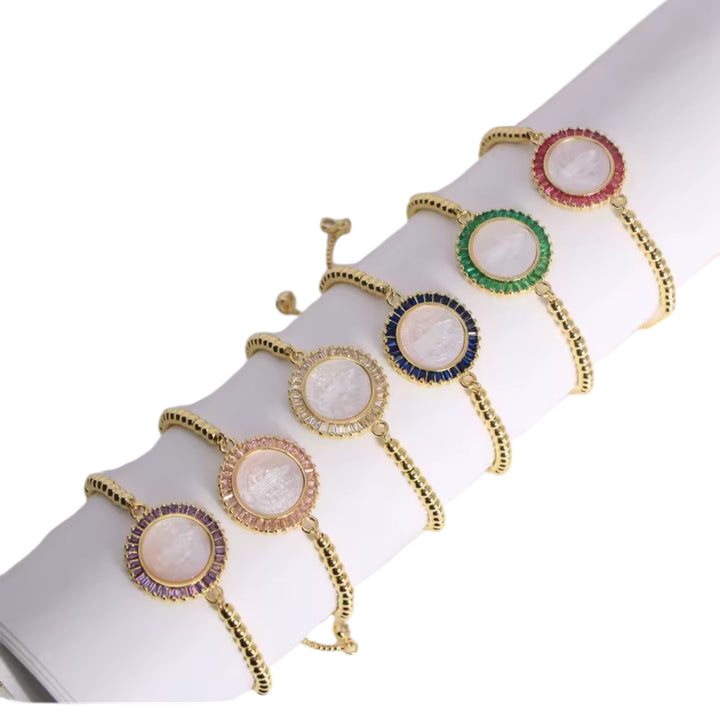 San Benedict Mother of Pearl Protection Slider Bracelet