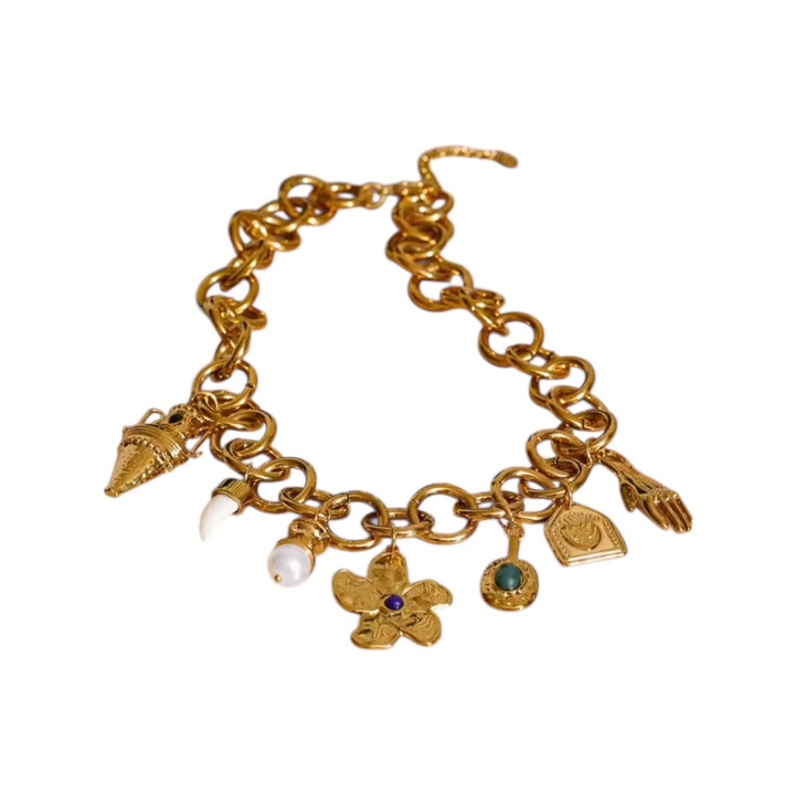Gaia Amulet Gold Necklace
