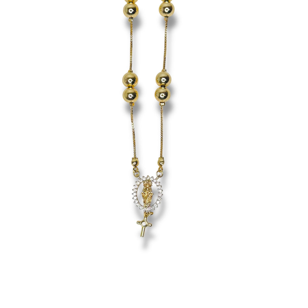 Virgencita Gold Rosary Necklace