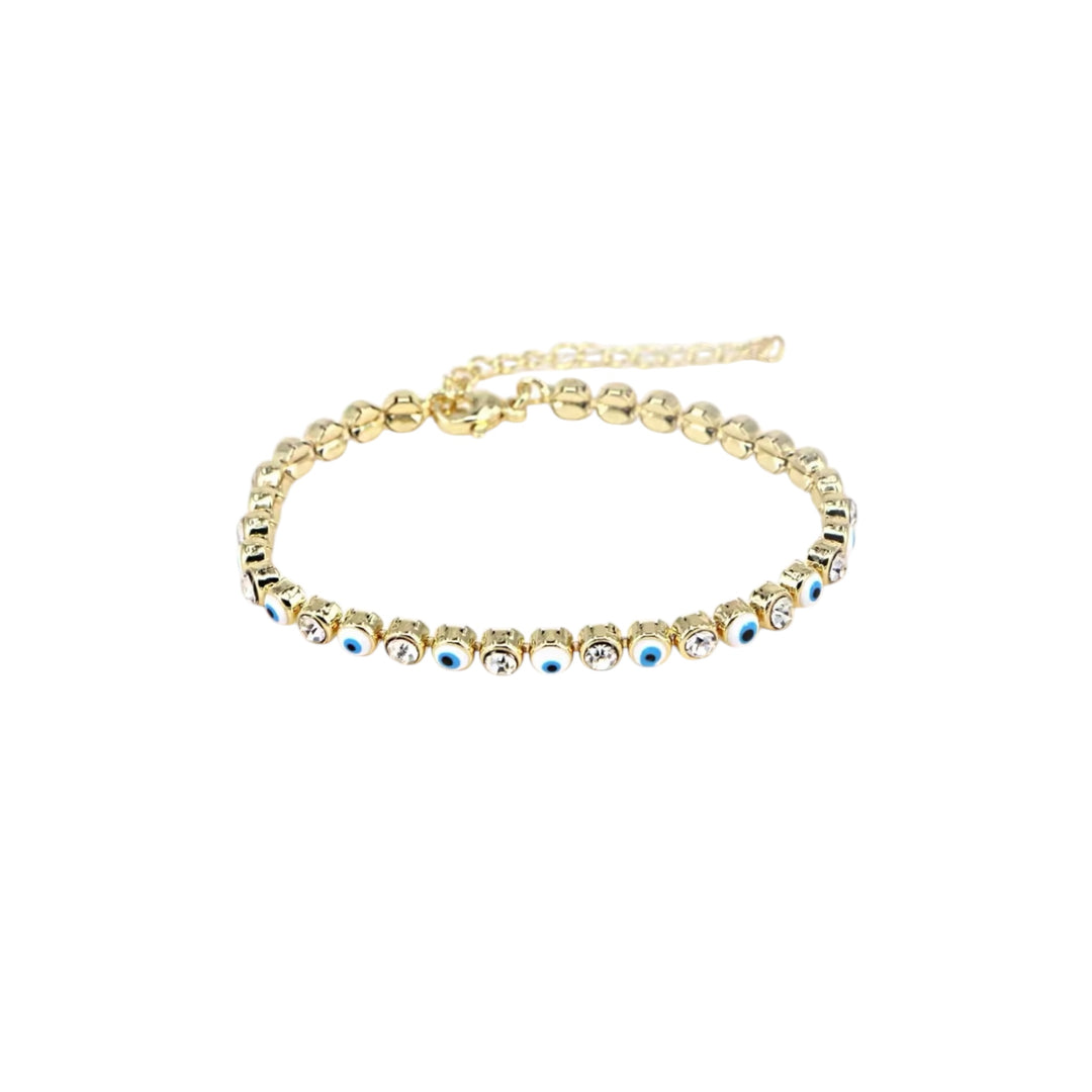 Evil Eye Tennis Bracelets  Zirconia-Gold