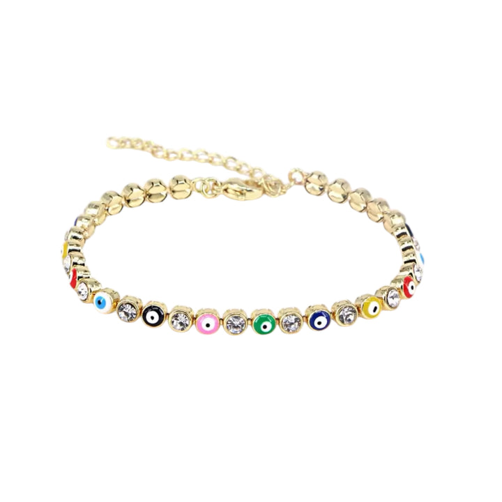 Evil Eye Tennis Bracelets  Zirconia-Gold