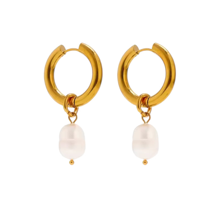 Coco Pearl Hoop Earrings – Single or Double Drop