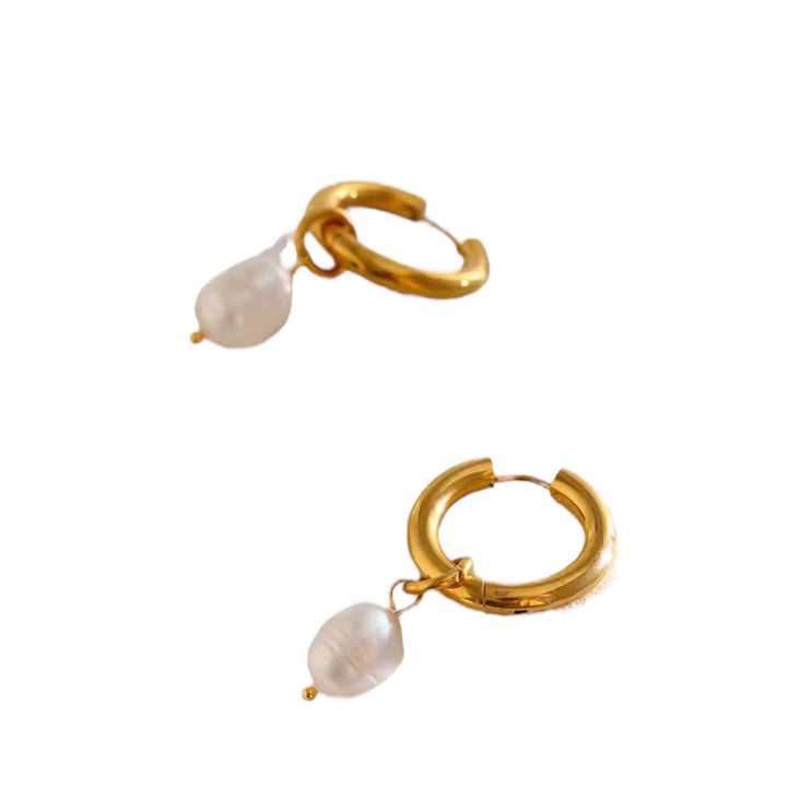 Coco Pearl Hoop Earrings – Single or Double Drop