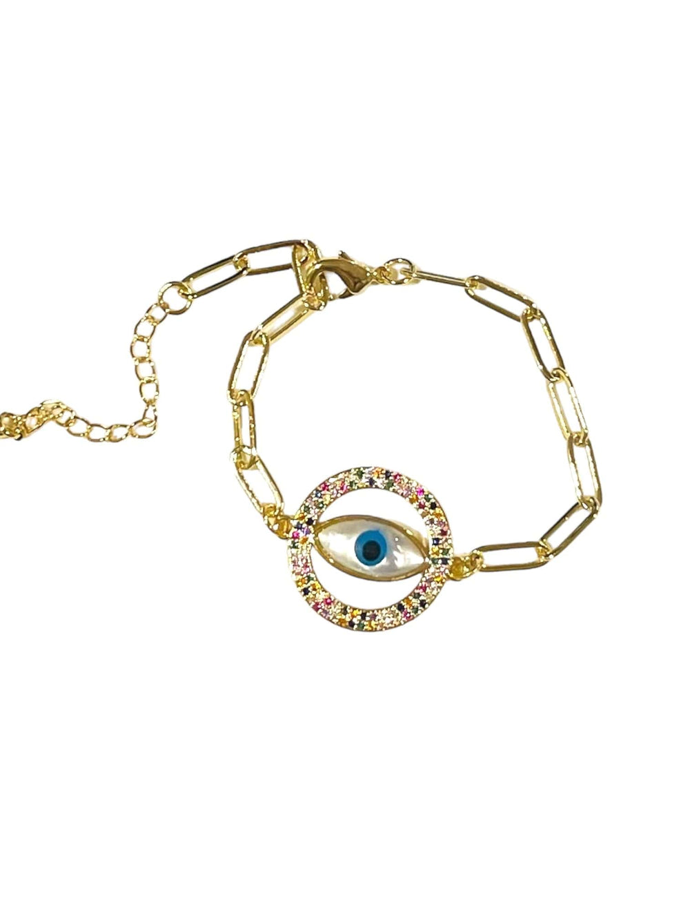 Spring 2024 Rainbow Bracelets Mannaz Designs Protect your Vibes Evil Eye Bracelet 