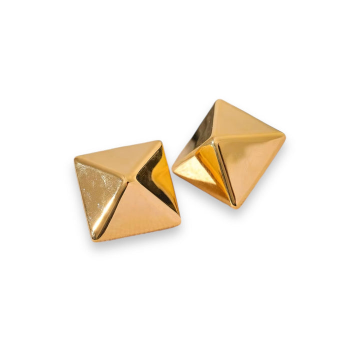  Default Title Earrings Mannaz Designs Pyramid Gold Stud Earrings 