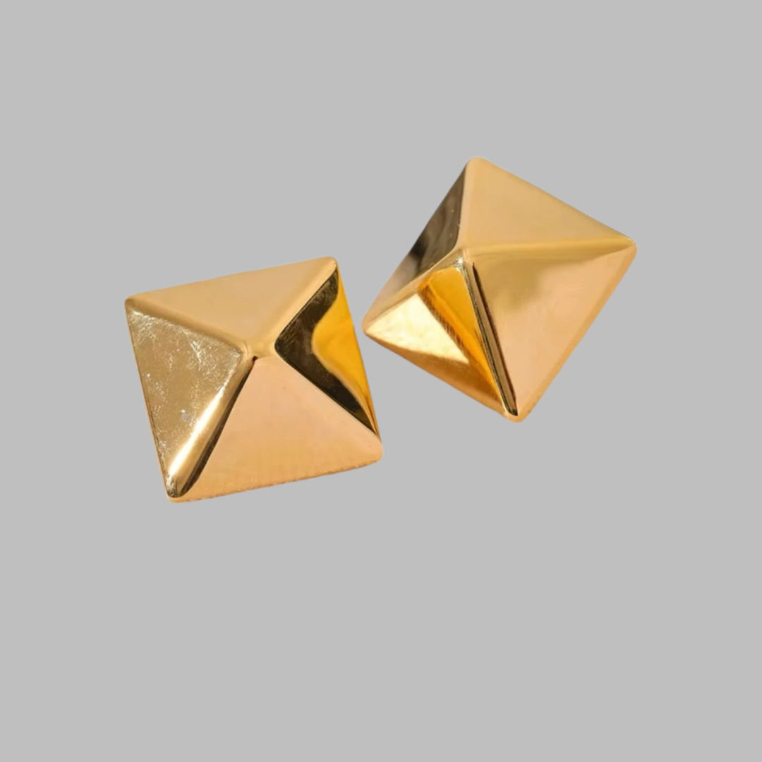 holidays 24 Default Title  Mannaz Designs Pyramid Gold Stud Earrings 