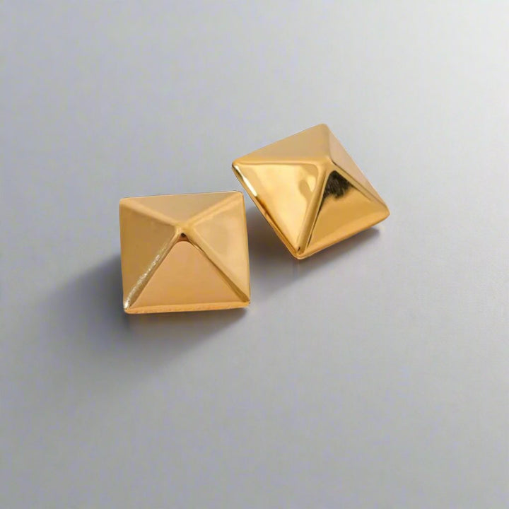 holidays 24 Default Title  Mannaz Designs Pyramid Gold Stud Earrings 