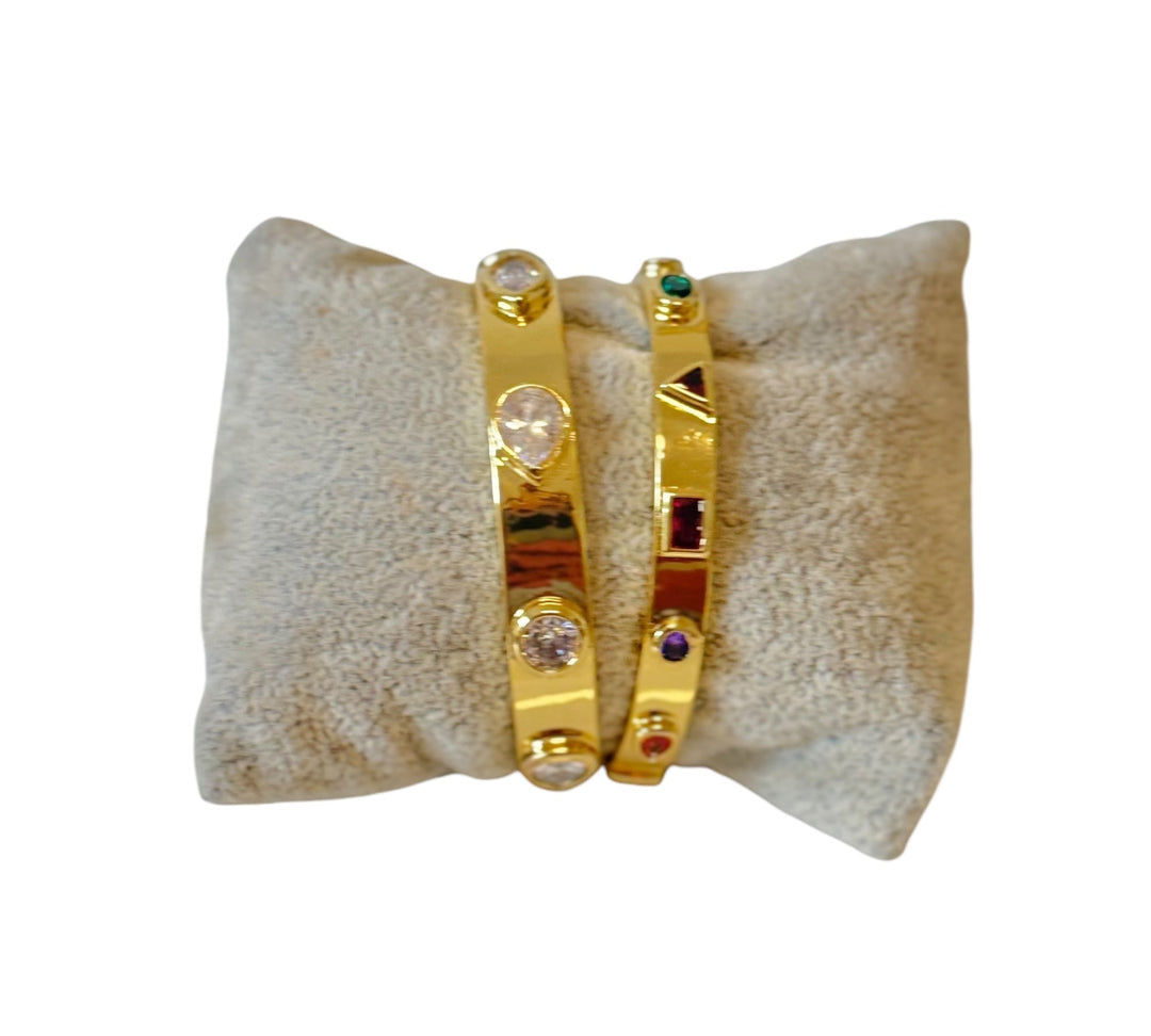 holidays 24 Default Title Bracelets Mannaz Designs Rainbow Gold Zirconia Bangle 