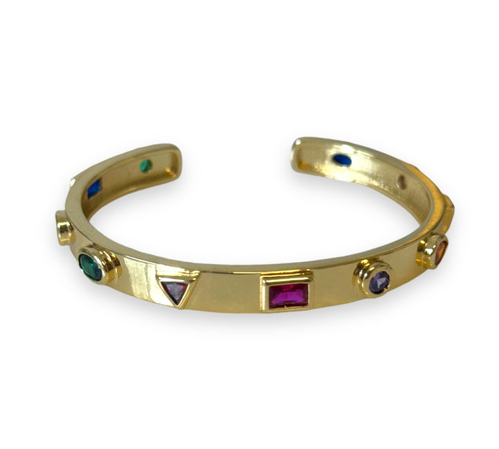 holidays 24 Default Title Bracelets Mannaz Designs Rainbow Gold Zirconia Bangle 