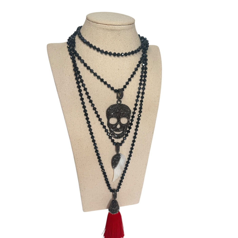 Gasparilla, Skull Necklace Default Title Necklace Mannaz Designs Skull Black Gasparilla Necklace 