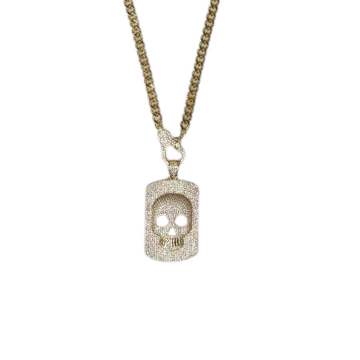  Default Title  Mannaz Designs Skull Gold Necklace 