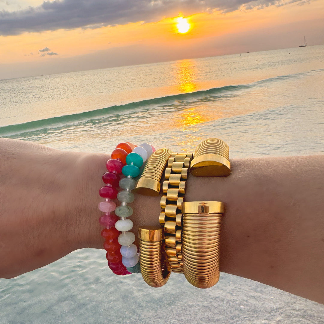 Summer 2024, Waterresistant Default Title Bracelets Mannaz Designs Timeless Gold Plated Bracelet 