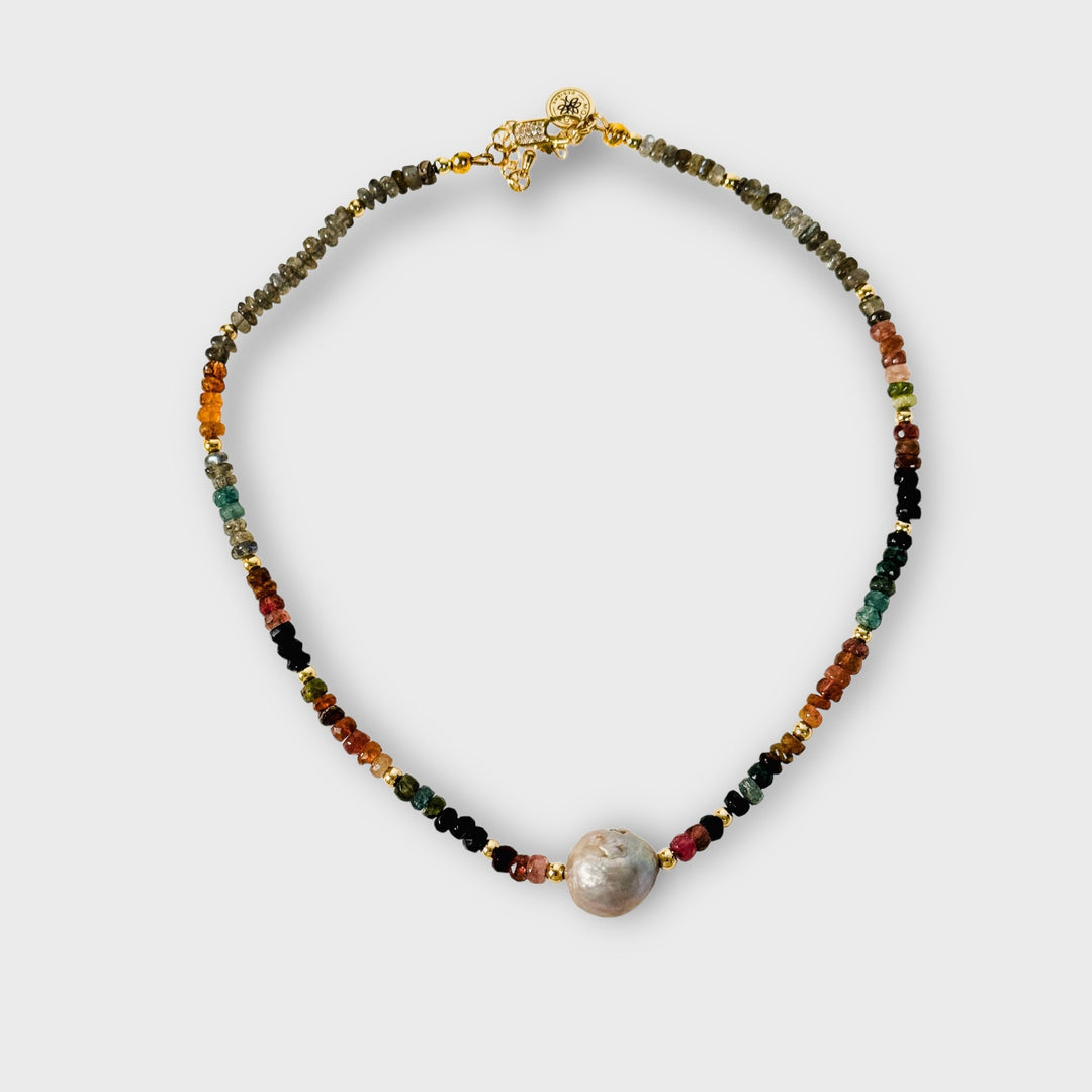 Gemstones, Spring 2024 Default Title Necklaces Mannaz Designs Tourmaline  Choker Necklace 