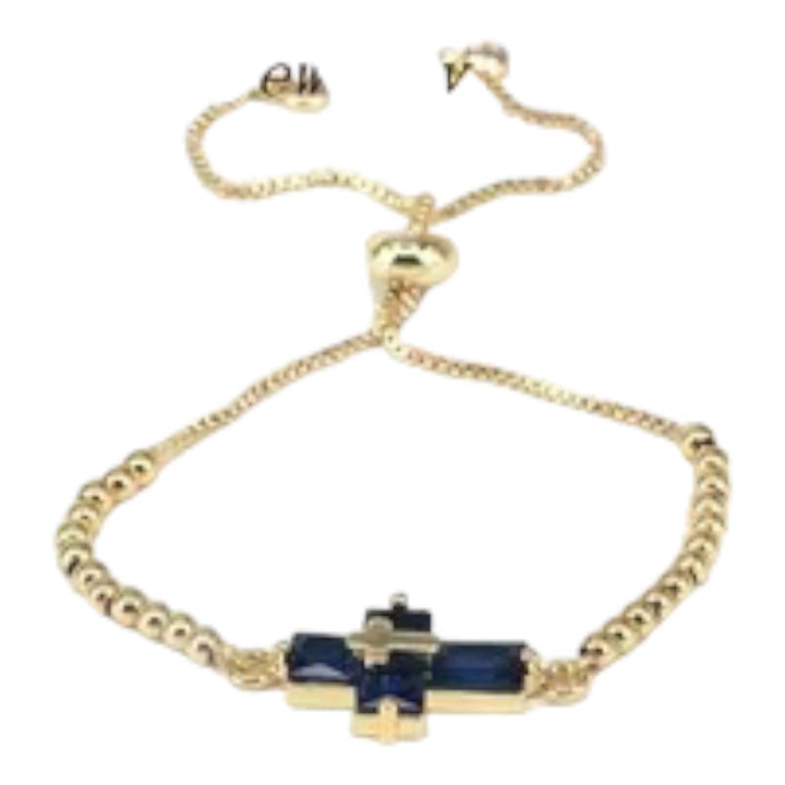  Default Title  Mannaz Designs Virgen Milagrosa in Gold and Mother if Pearl  Default Title  Mannaz Designs Cross Color Crystal Gold Bracelets 