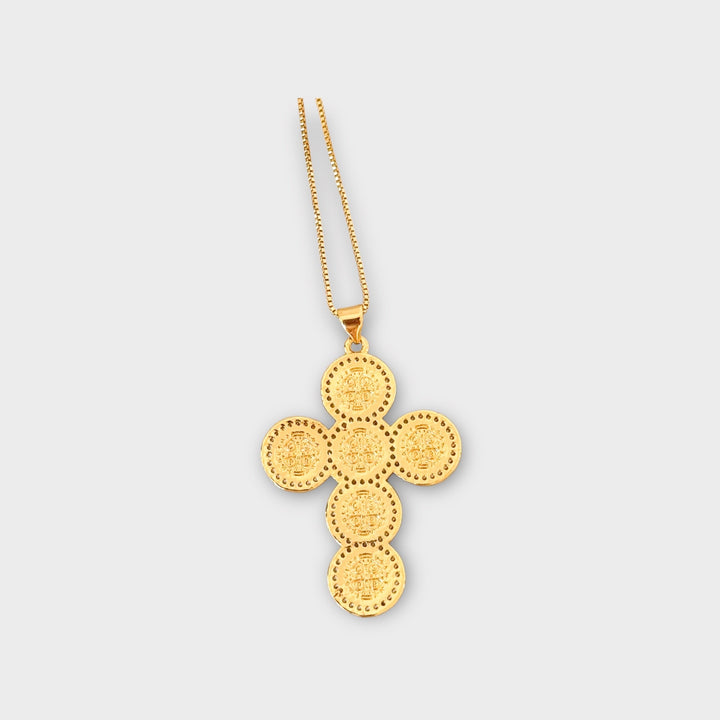 Spring 2024 Default Title Necklaces Mannaz Designs Virgen de Guadalupe  Gold Cross Necklace 